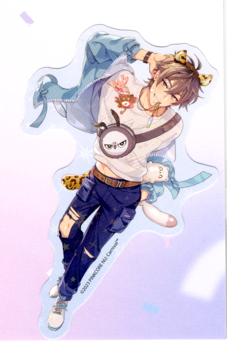 Eiden sticker, with a Father Bag and Topper plushie